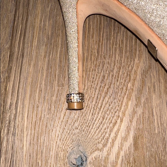 Badgley Mischka Cher Crystal Gold Heels Sz 9 - Picture 6 of 8